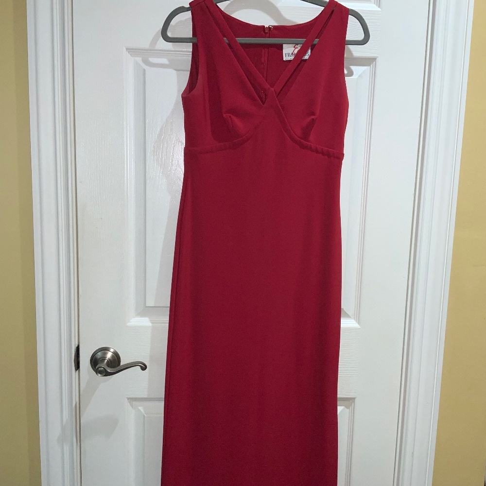 En Francais by Huey Waltzer formal dress Sz 4 maxi V neck sleeveless vintage